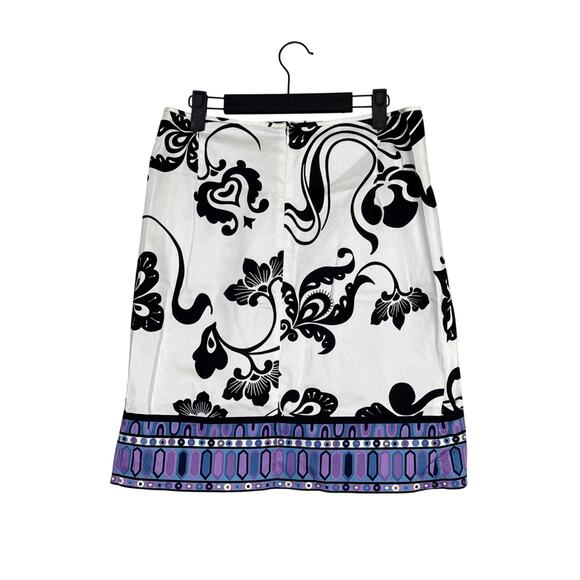 Tahari A Line Floral Whimsical Knee Length Pencil Skirt Zip Closure 10 Colorful - Picture 11 of 14